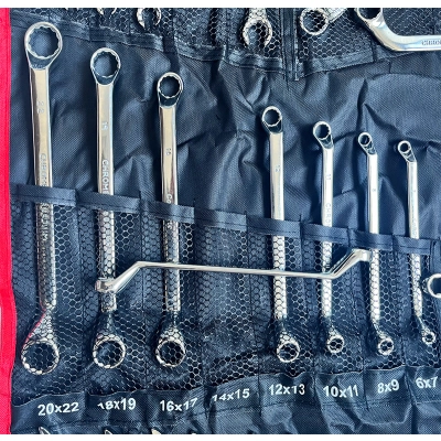 Zestaw 47 el. kluczy płasko-oczkowych Cr-V 6–32 mm z etui – Pokrowiec